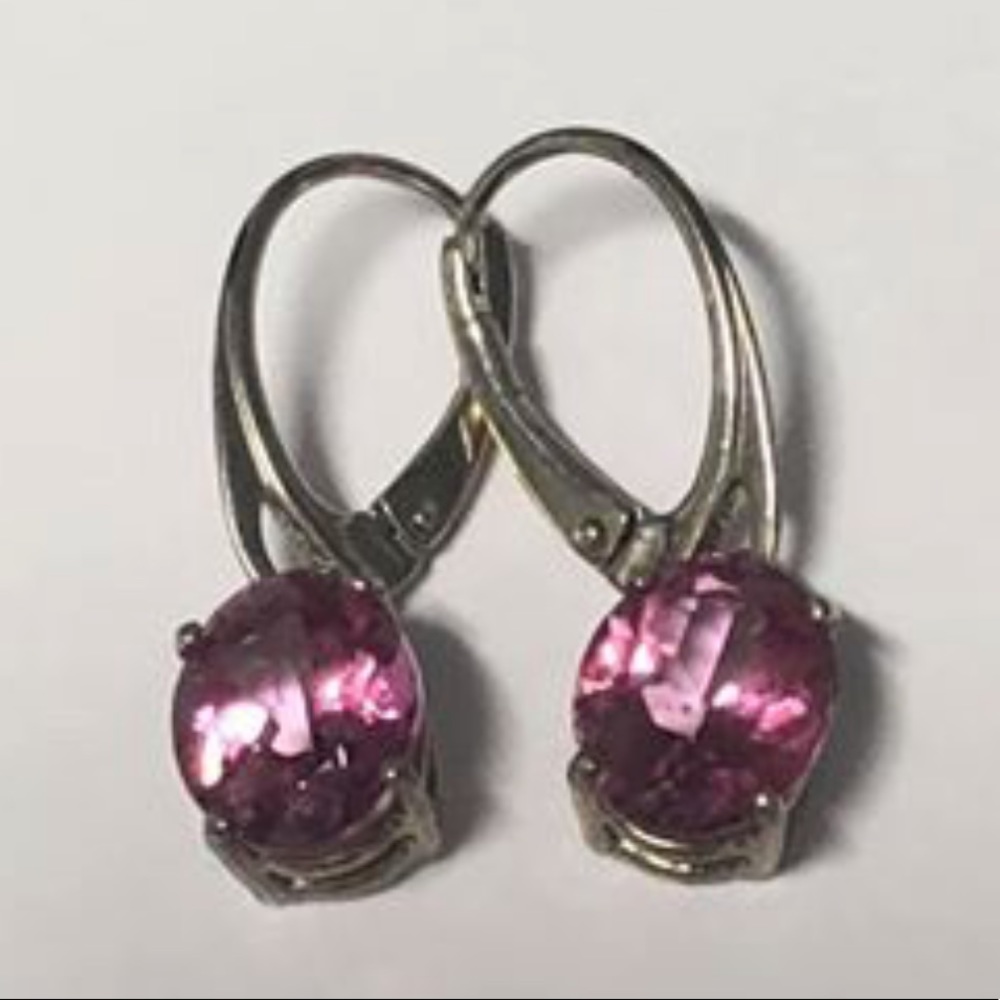 Natural Pink Topaz Drop Earrings